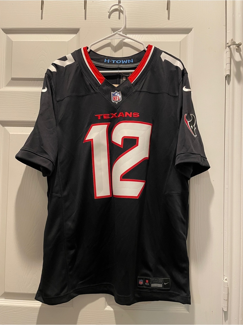 Nike Houston Texans #12 Black Jersey with Red and White Accents